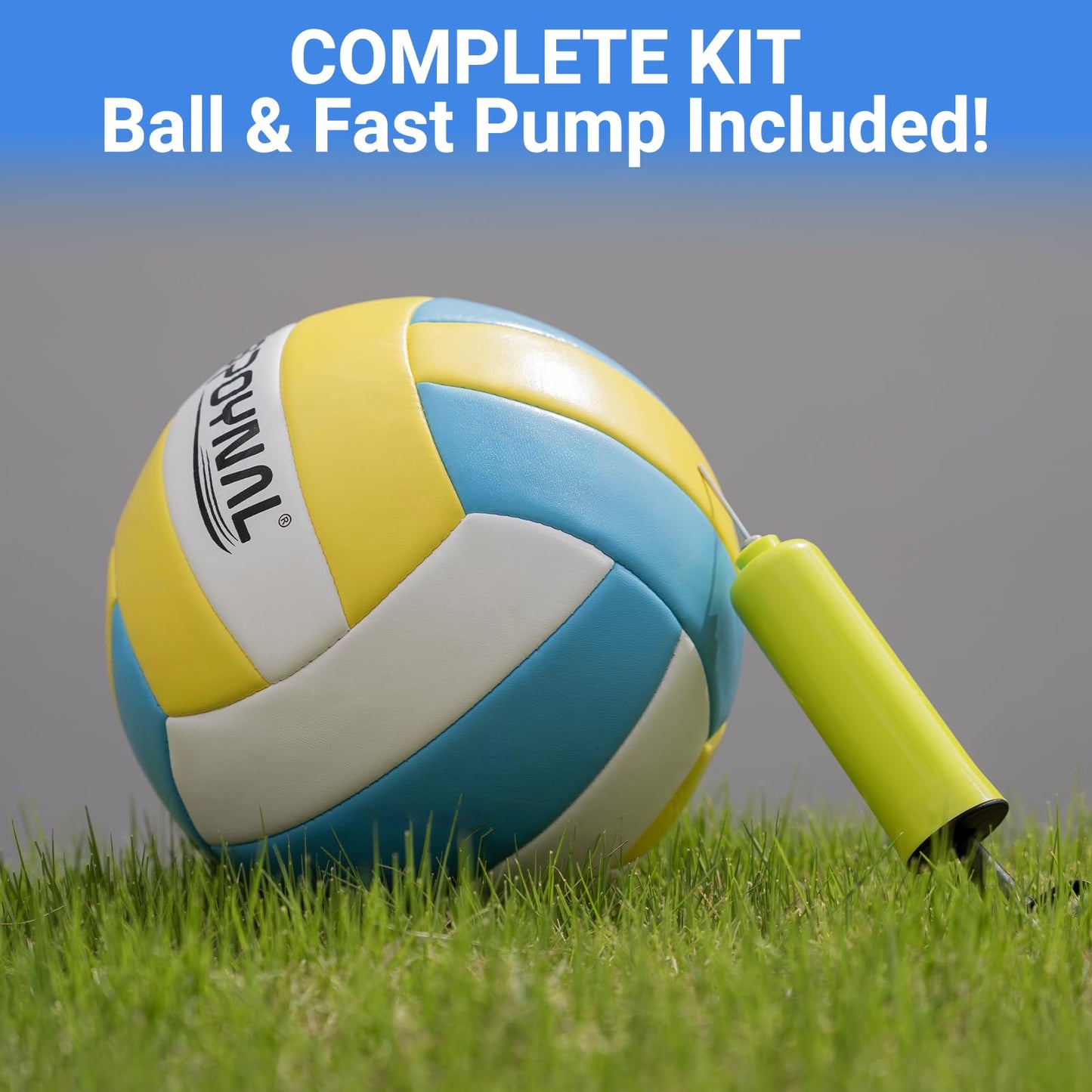 Portable Volleyball Net for Backyard, 20 FT Adjustable Height Blue&Purple