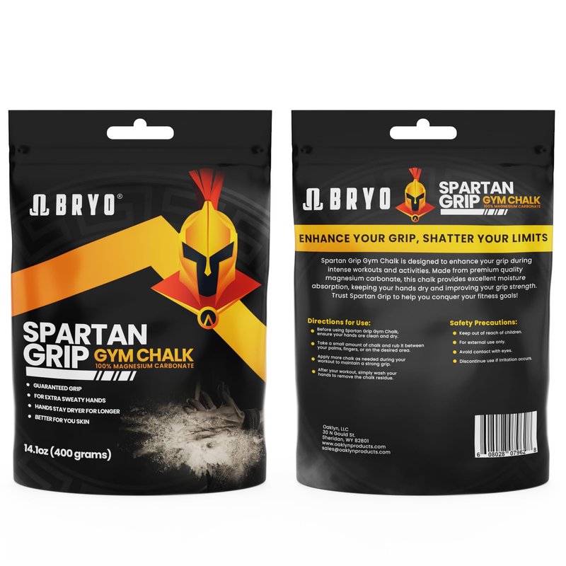 BRYO Spartan Grip Loose Chalk Bag Refill - 14.1oz - Premium Sports Chalk for Enhanced Grip - Ideal for Weightlifting, Climbing, Gymnastics, and More