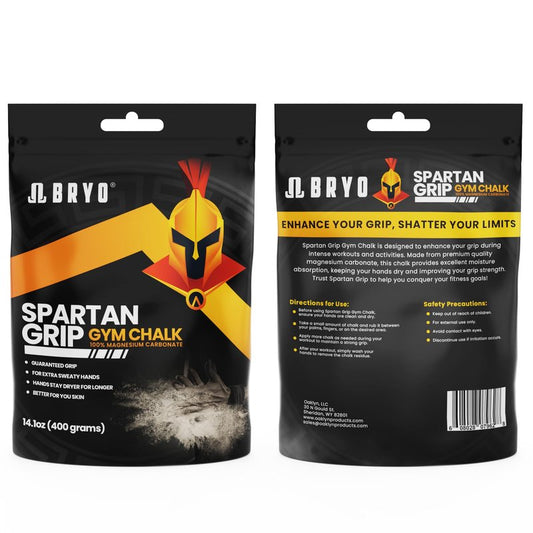 BRYO Spartan Grip Loose Chalk Bag Refill - 14.1oz - Premium Sports Chalk for Enhanced Grip - Ideal for Weightlifting, Climbing, Gymnastics, and More