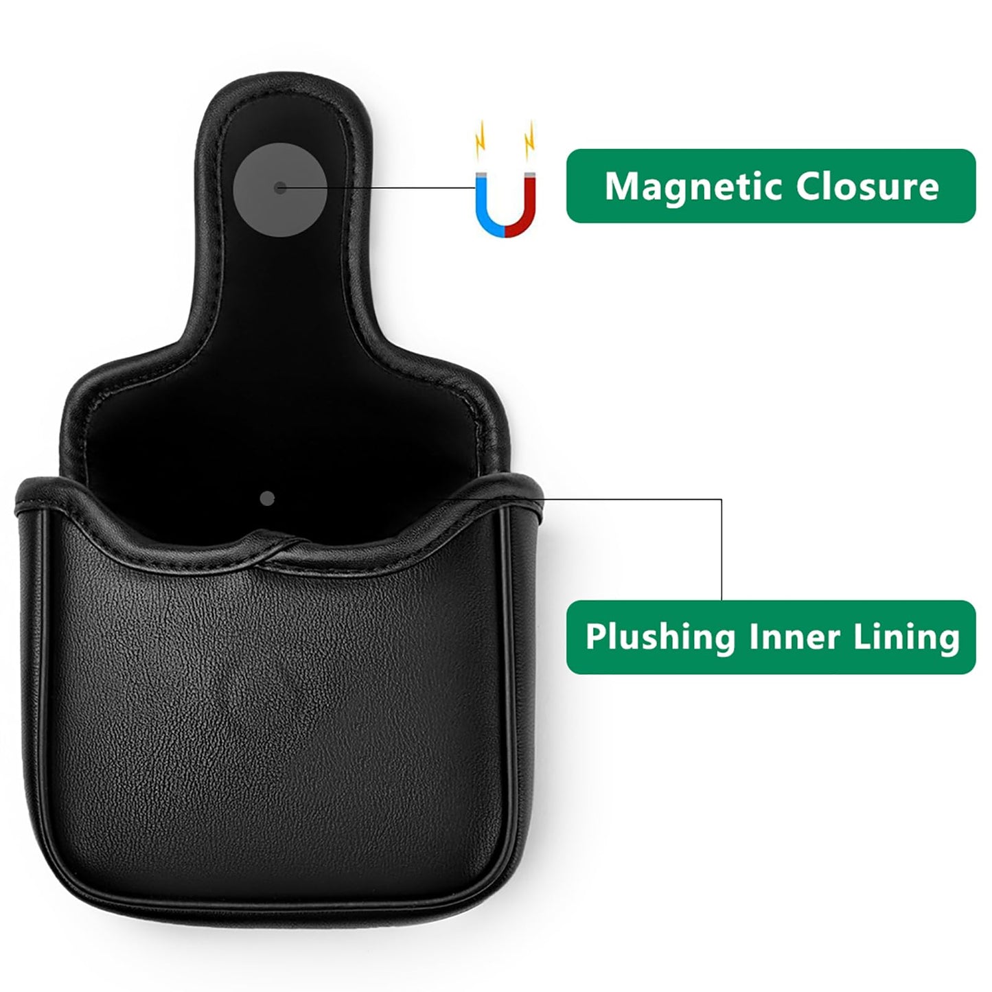 Gbourly Golf Club Lucky Shamrock Square Mallet Putter Cover Magnetic Heel Shaft PU Leather Headcover (Black Shamrock)