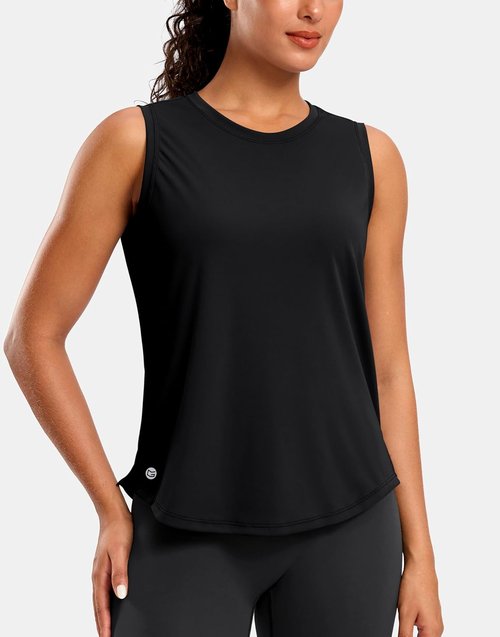 G Gradual Women's Sleeveless Workout Tops - Lightweight High Neck Yoga & Tennis Tank Shirt