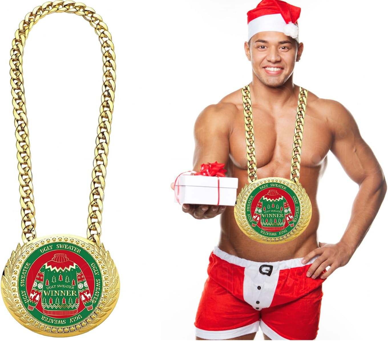 Skiennix Turnover Chain - 6" Gold Awards Medal Goat Trophy Necklace for MVP Sports Achievements