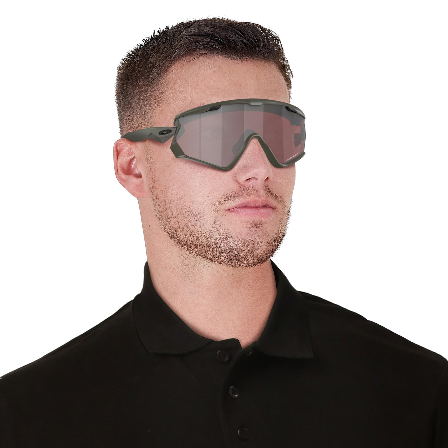 Oakley Men's Oo9418 Wind Jacket 2.0 Rectangular Sunglasses, Matte Olive/Prizm Snow Black, 45 mm