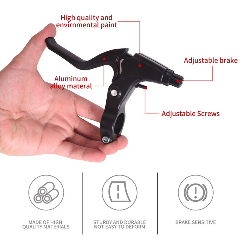 Gashwer Complete Bike Brakes Set, Universal Bike Front and Rear MTB Brake, Inner and Outer Callipers Cables Lever Kit with Multi-Tool Wrenches Black
