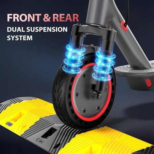 MAXSHOT Electric Scooter - Powerful 350W/500W Motor, 21-28 Mile Range, Dual Suspension, 8.5/10/14" Tires