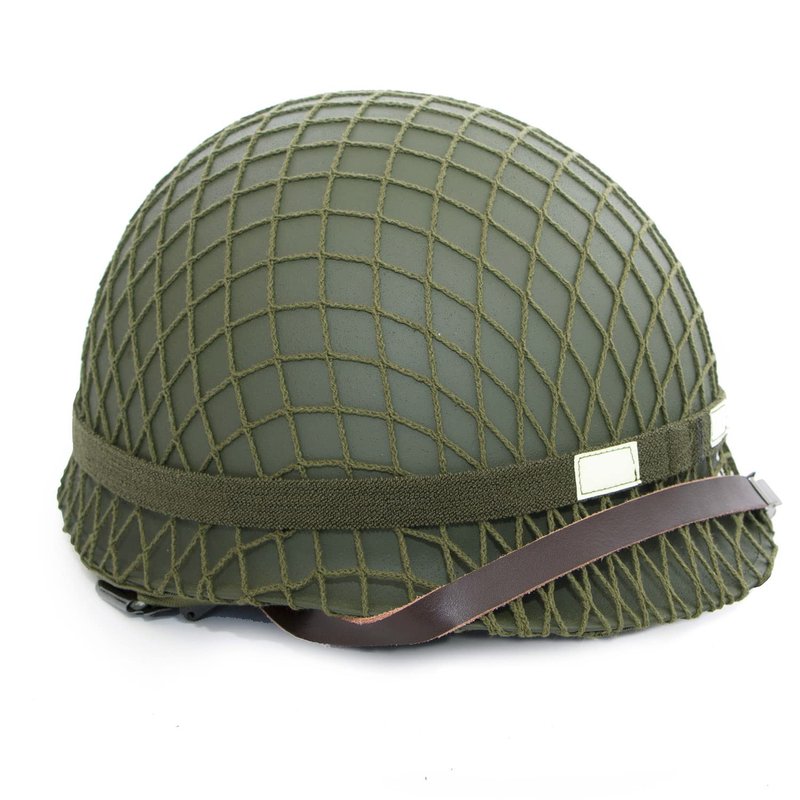 WWII US WW2 M1 Helmet Steel Shell with Net Cover Chin Strap