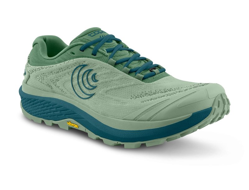 Topo Athletic Women's Pursuit 2 Running Shoes - Comfortable Lightweight Cushioned Durable 0MM Drop Laced Trail, Athletic Footwear, Sage/Blue, Size 8