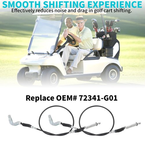 10L0L Forward & Reverse Transmission Shift Cable Assembly for EZGO TXT ST350/ST480 Workhorse 1996-2001 Golf Cart, OEM#72341-G01, Length 50.5"(2 Pack)