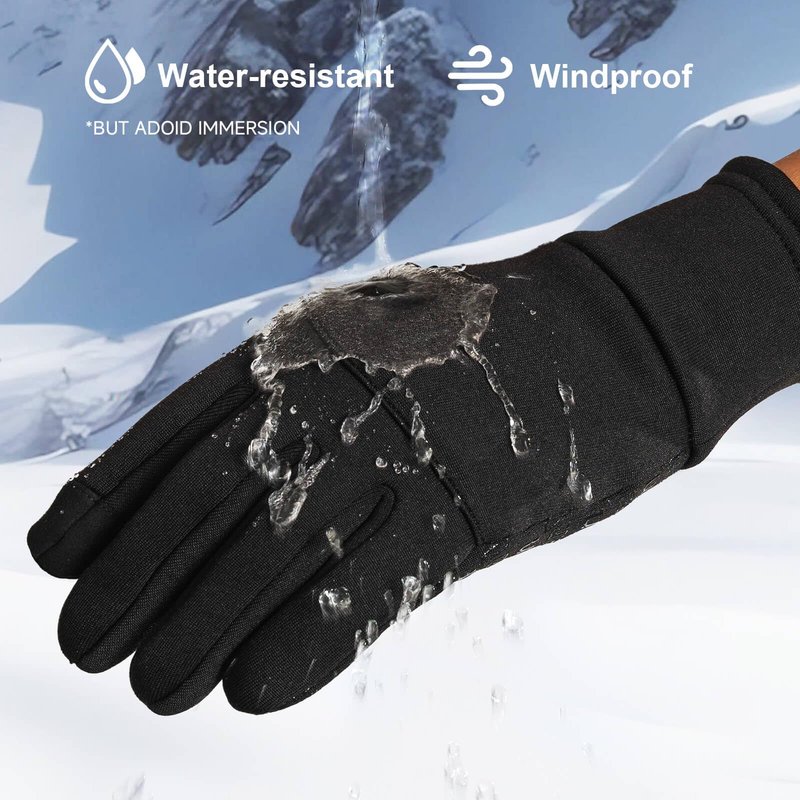 FanVean Gloves for Cold Weather Women Men Winter: Thermal waterproof Windproof 360°Touchscreen for Running Cycling Snow Ski Driving Motorcycle Hiking Riding Workout- Medium Black