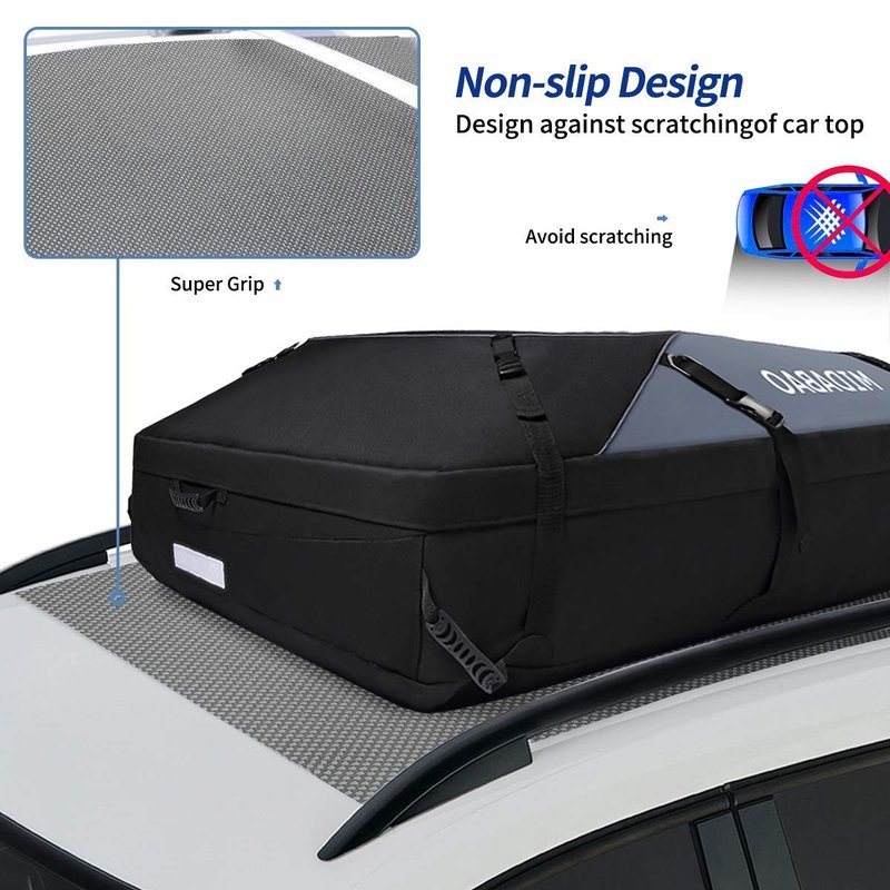 MIDABAO 20 Cubic Waterproof Duty Car Roof Top Carrier-Car Cargo Roof Top Bag, Waterproof & Coated Zippers includes Anti Slip Mat with or without Racks (20 Cubic Feet)