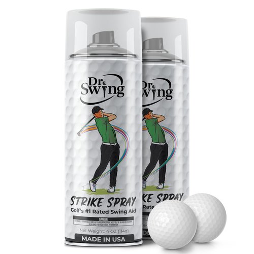 Dr. Swing Golf Impact Spray｜2 Pack｜ Club Spray for Ball Contact｜Quick Drying Vanishing Strike Formula｜Easy Wipe Design