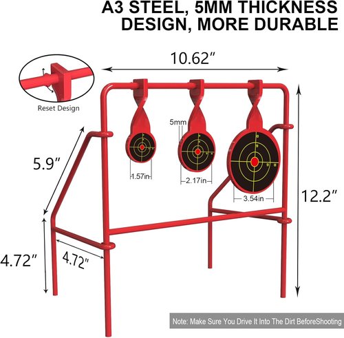 BB Gun Targets - 15-Pack Portable Spinning Targets for Outdoor Shooting | Ideal Birthday Gift for Kids