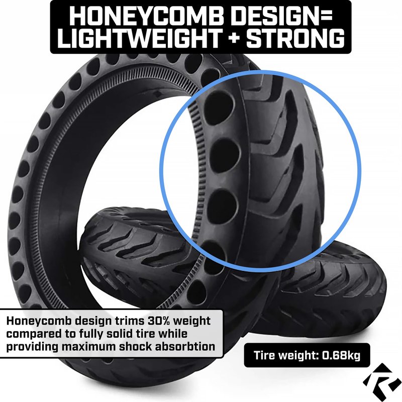 Revere USA Solid Electric Scooter 8.5 inch Tire, 8.5" x 2.0" Tubeless Front or Rear Replacement Honeycomb Rubber Tires Xiaomi m365, Mijia Pro, Gotrax GXL V2, Gotrax XR, 8 1/2'' Wheels Solid Tires 2pc