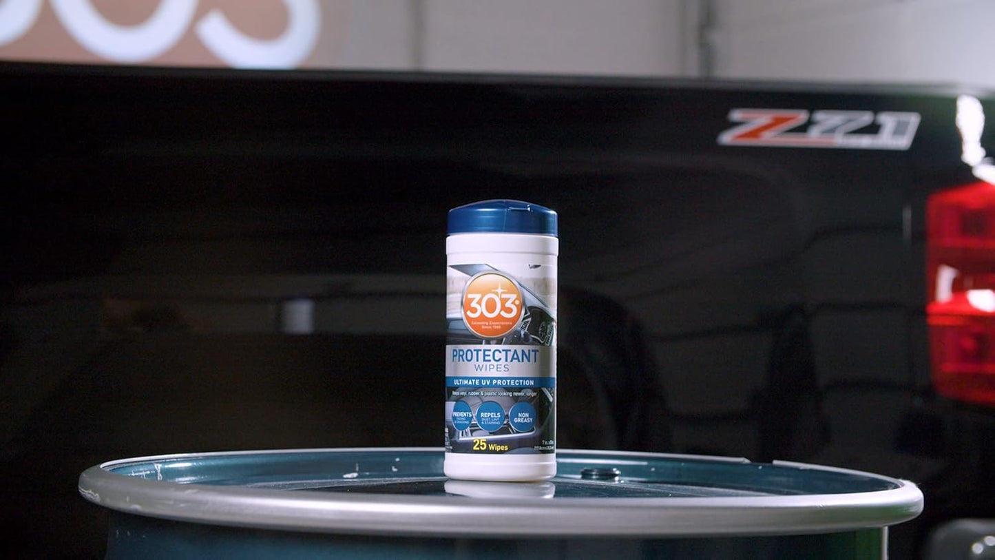 303 Products Automotive Protectant Wipes - Superior UV Protection & Color Restoration | Prevents Fading, Cracking & Stains