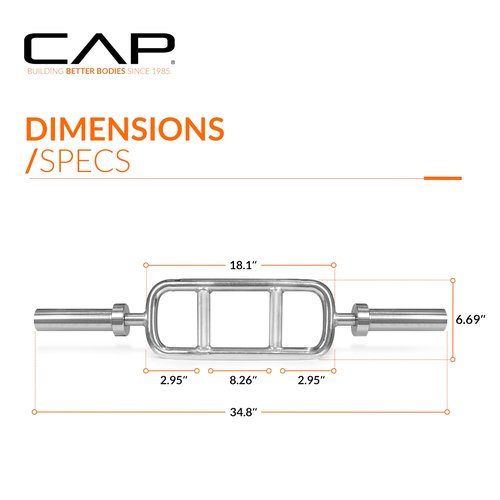 CAP Barbell 34'' Olympic Triceps Bar, Chrome (OBIS-34S)