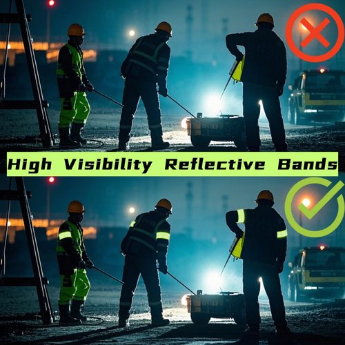 Tlence 50 Pack Reflective Bands, High Visibility Safety Reflector Armband, Security Tape Strip Bracelets, Cycling Warning Fluorescent Sash, Night Walking Cycling Gear for Wrist Arm Ankle Leg