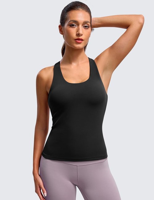 BAYDI Clouduxi Workout Tank Tops - Women's Racerback Yoga Shirt with Built-In Bra | Athletic Sleeveless Camisole