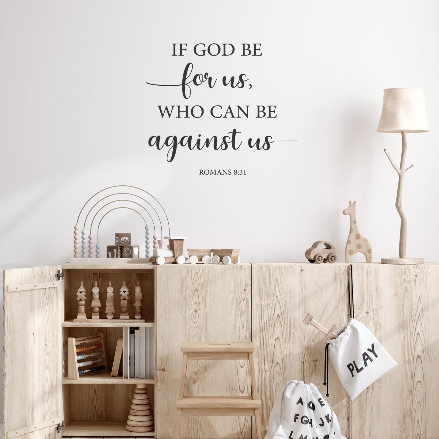 BBTO Bible Verse Wall Stickers Inspirational Quote Wall Decals Religious Motivational Scripture Sticker Peel and Stick for Bedroom Living Room Office Bathroom(God Love Us)