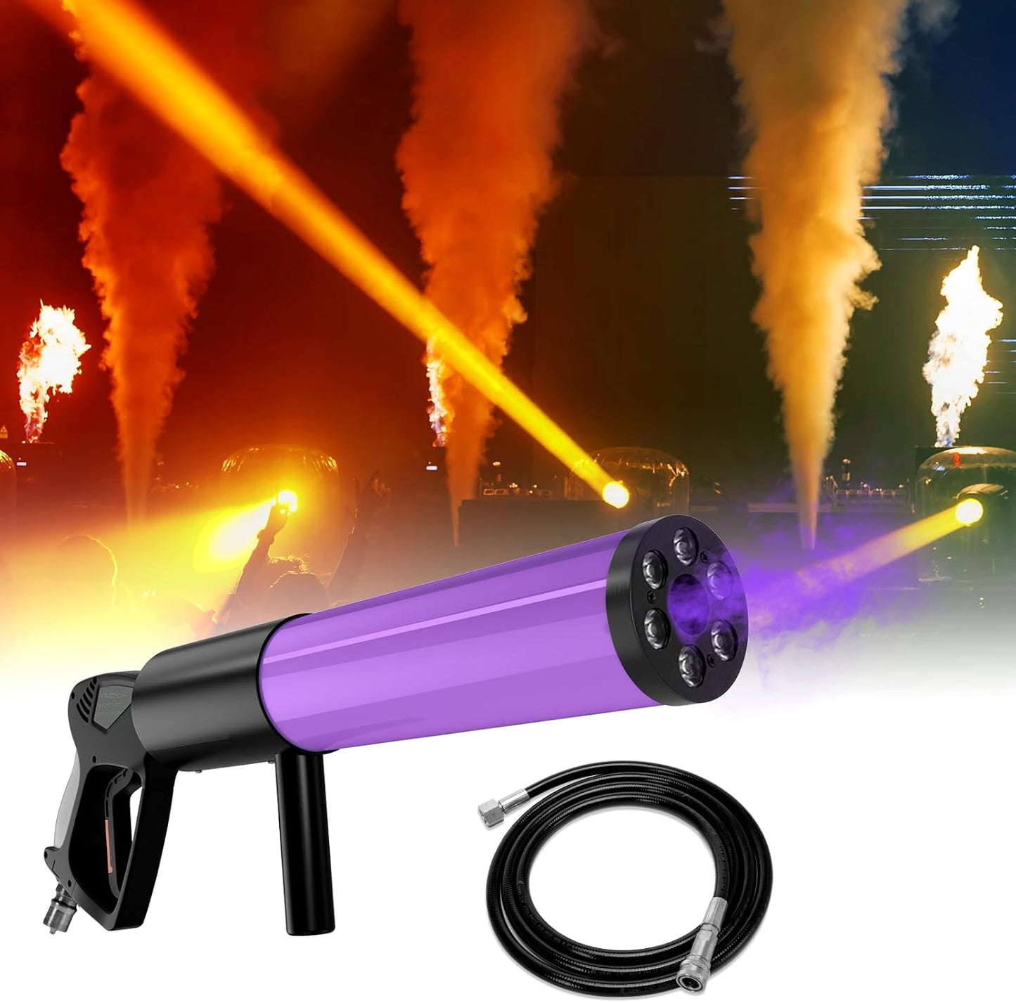 Skiennix Handheld CO2 Jet Blaster - RGB LED Smoke Machine for Events, Weddings & Parties | 1 Pack
