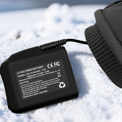 Hczykya 7.4V 5000mAh Lithium Polymer Batteries - 2pcs Rechargeable Li-Polymer Batteries for Heated Gloves Socks Hats Jacks. Support 3.5mm Female DC Jack, Suitable for Skiing, Hunting, Hiking