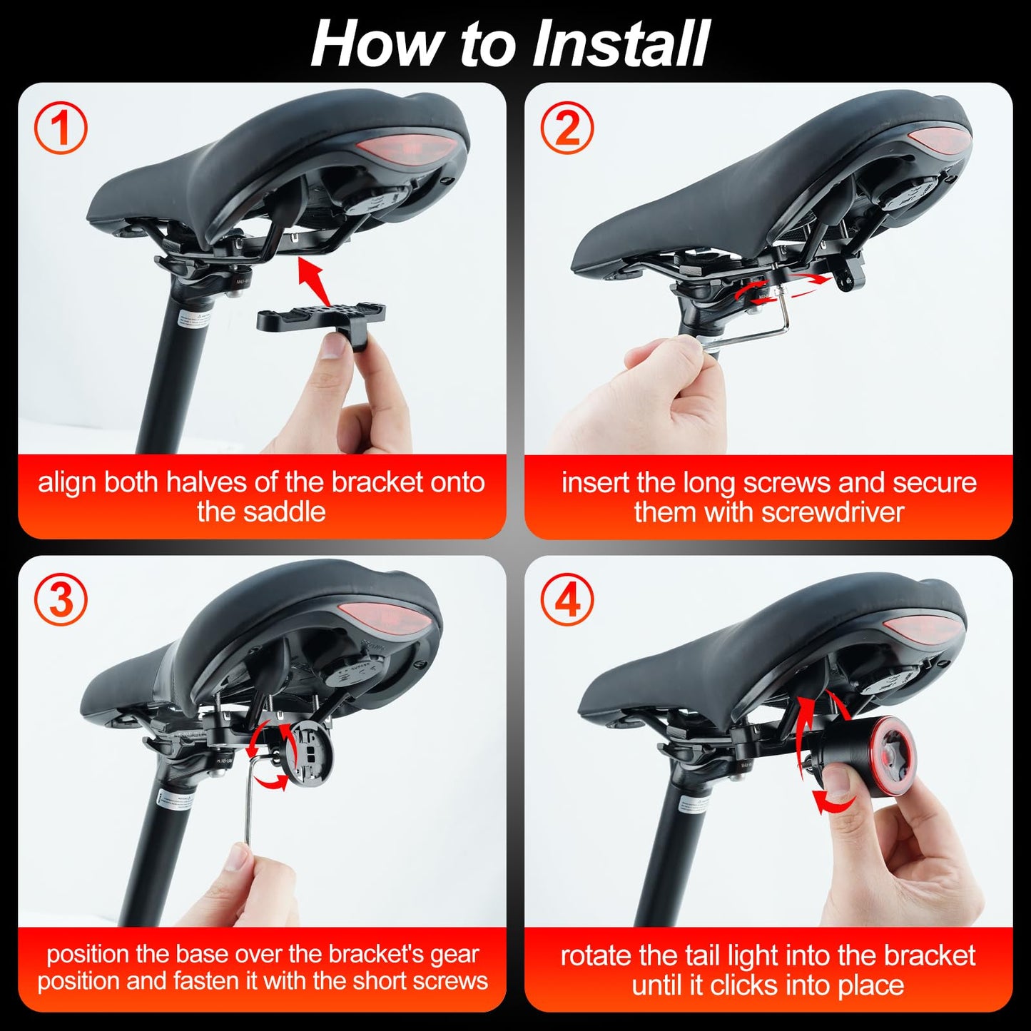 Cruxer Ultra Bright Bike Tail Light 200 Lumen Compact Bicycle Rear Light, USB-C Rechargeable, Smart Brake Sensing up to 300 Lumen, 8 Light Intensity Levels, 4 Lighting Modes, IP66 Waterproof