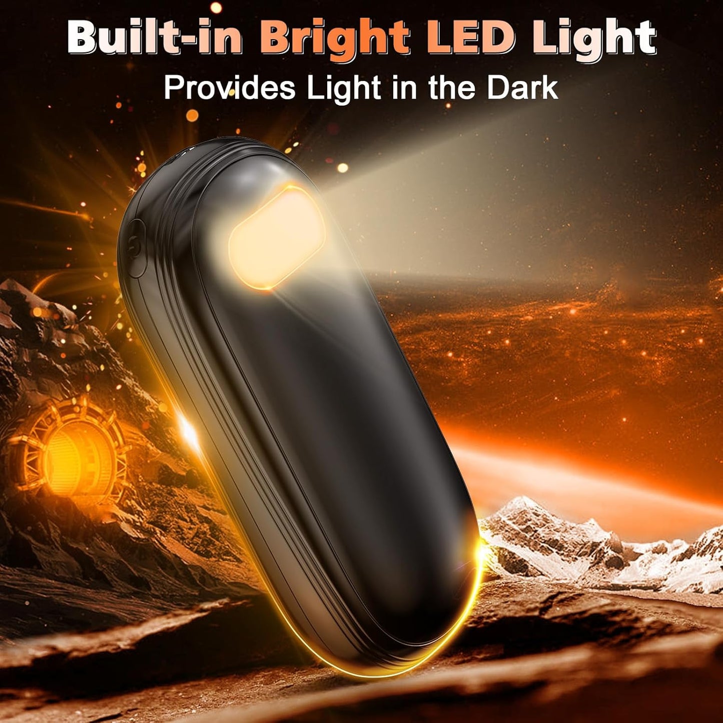 Skiennix Rechargeable Hand Warmers - Dual-Sided Heating, 15 Hours of Warmth, LED Display & Flashlight, Perfect for Gifts