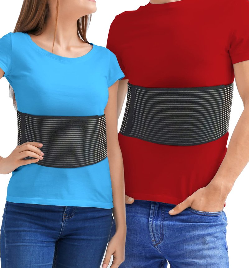 Rib Brace Rib Wrap | Chest Binder to Reduce Pain | Chest Compression Support Belt l Help Muscle Injuries, Bruised Ribs | Breathable Wrap Brace for Costochondritis Pain Relief Fits Women Men (Large/XL - BLack - 44 Inch)