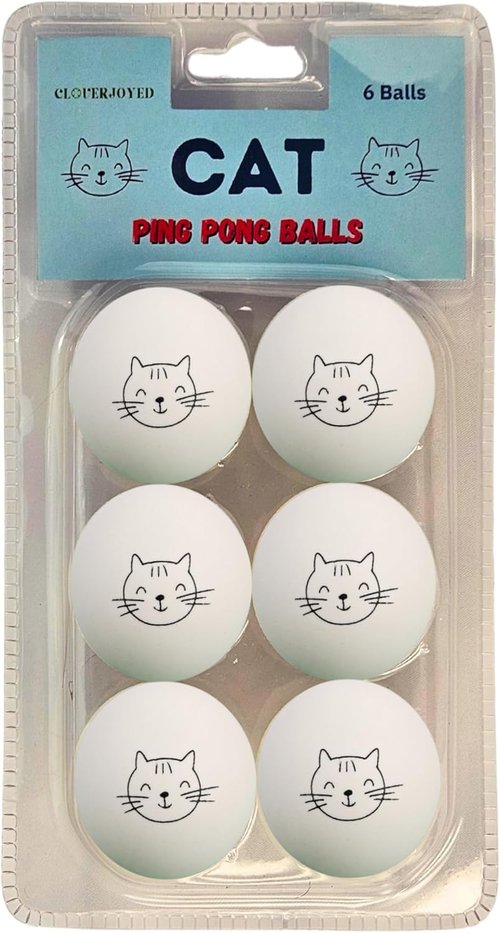 Cloverjoyed Cat Ping Pong Balls - 6 Pack Enrichment Toys for Playful Cats | Perfect Gift for Cat Lovers