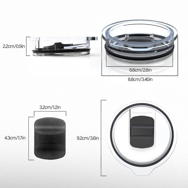 20 oz Tumbler Lids for Yeti, Replacement Lids for Yeti 20oz Tumbler,10/24 oz Mug and 10 oz Lowball, 2 Pack Travel Spill Proof Cup Lids with Magnetic Slider Switch, BPA Free