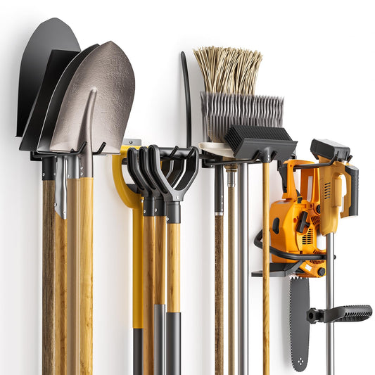 zacurter Wall Mount Garage Tool Organizer Storage Hook for Yard Shed, Garden Tool Holder Organizer Rack, Metal Garage Garden Tool Hanger for Lawn Organizer Holds Shovel,Rakes,Brooms,Hoses 4 Pack