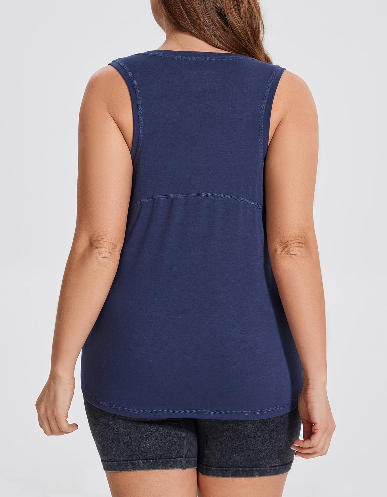sissycos Women's Workout Racerback Tank Tops Loose Fit Sleeveless Athletic Shirts(Blue Indigo,XX-Large)