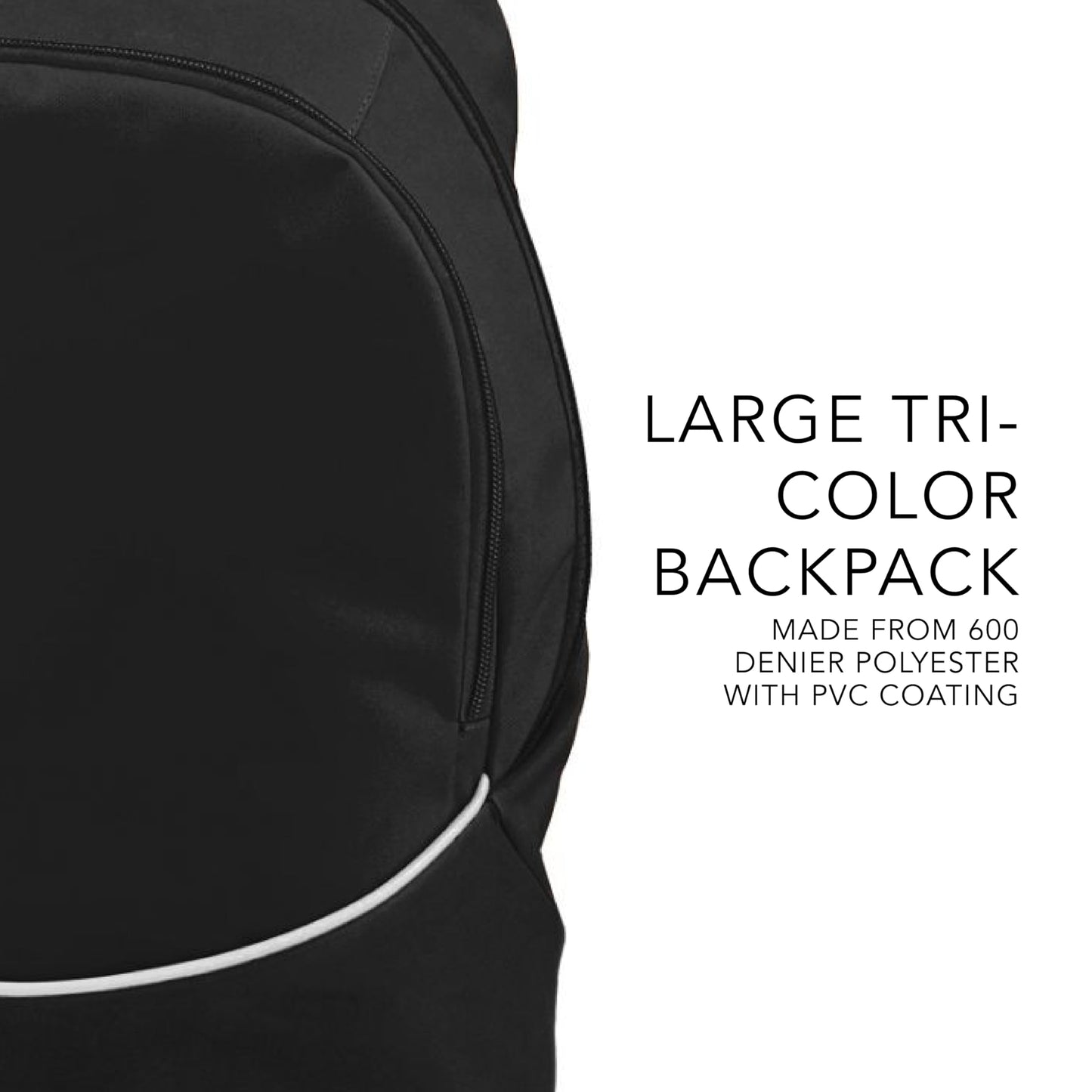 Augusta Sportswear Large Tri-Color Backpack, One Size, Black/Black/White