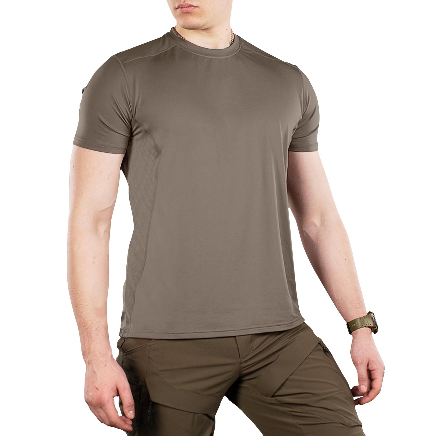 M-Tac Tactical Short Sleeve T-Shirt - Army Military Ultra Vent Men's Athletic Workout Gym Training T Shirt (Large, Olive)
