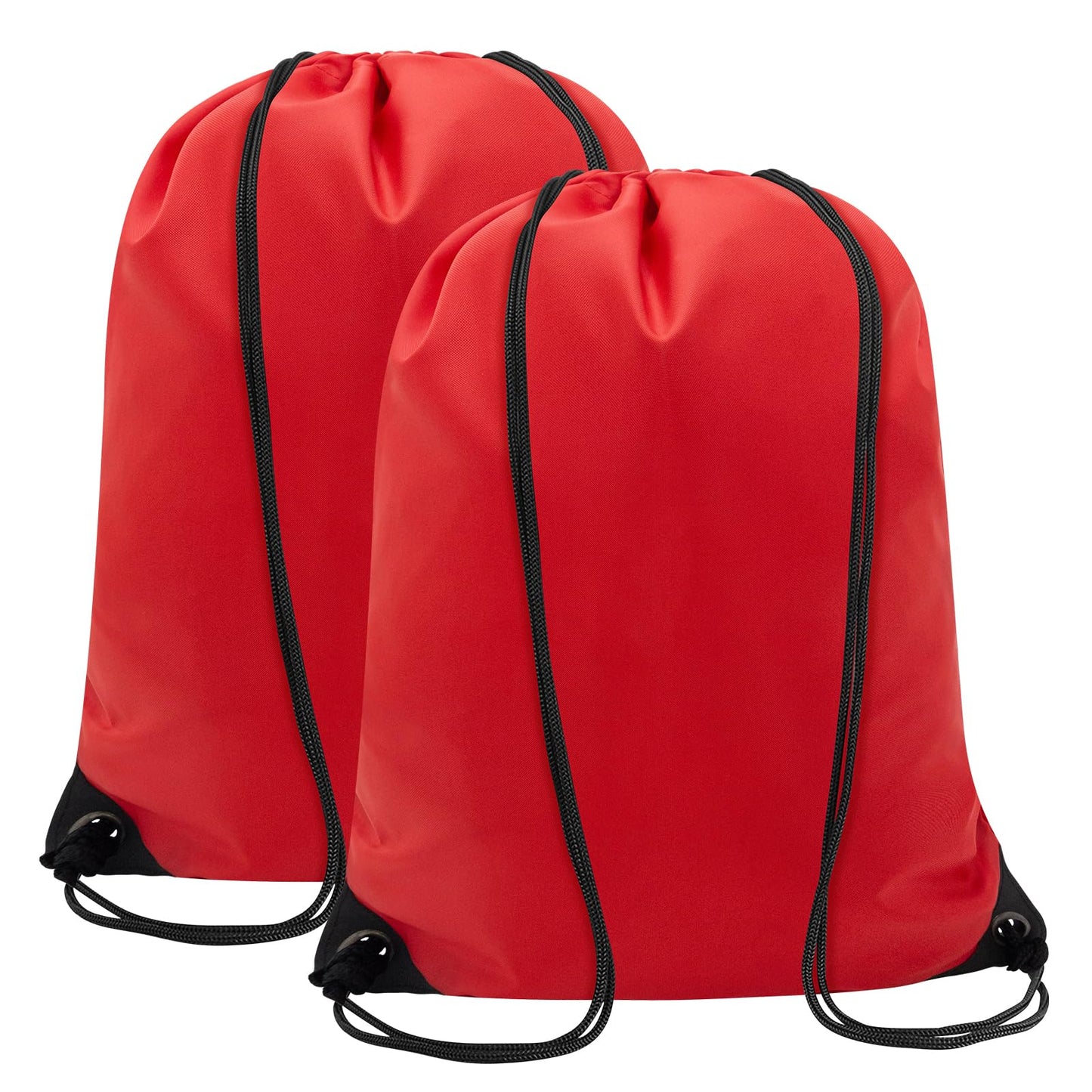 CALACH 2PCS Drawstring Bags Bulk, String Backpack for Men Women, Cinch Bag Draw String Back Bag for Gym, Sports, Travel, Swimming, Beach, Red