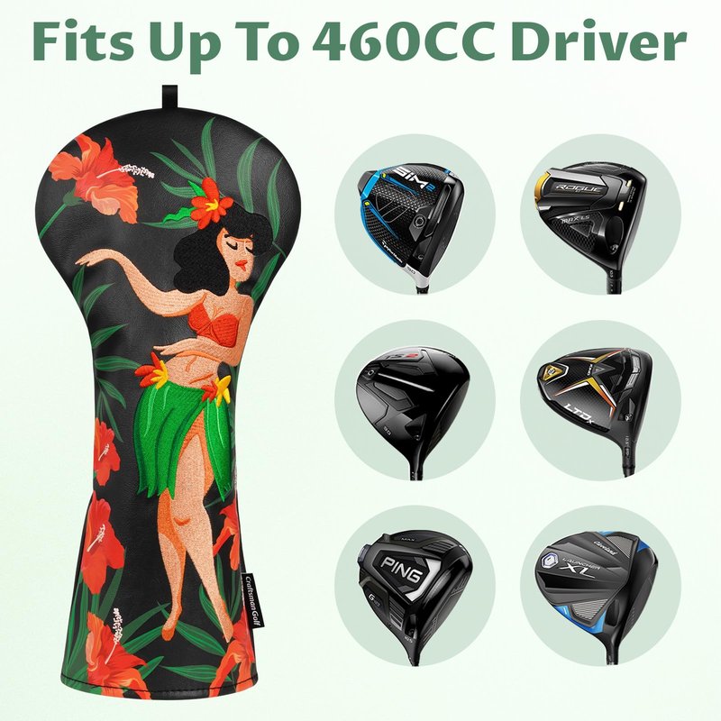 Craftsman Golf Club Head Cover Driver Head Cover Golf Headcover for Driver Hawaii Style Leather Driver Headcover Fits 460cc Club