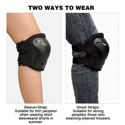 AIDY-PRO Roller Skate Pads Adult Knee And Elbow Pads For Roller Skating, Wrist Guards Skateboarding Protective Gear Adult Knee Pads For Men Women Skating Pads L