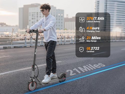 **Skiennix Electric Scooter - Powerful 350W-500W Motor, 10-21 MPH Speed, 10-28 Miles Range, Lightweight Design**