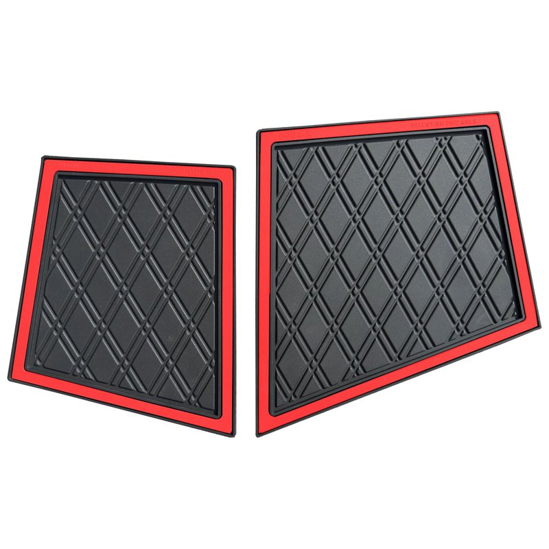 Xtreme MATS Compatible with Yamaha Drive2 Double Diamond Rubber Dash Liner Mat for Golf Cart Cubbys and Dashes - Fits YAM DR2 only - Golf Cart Accessory (Red Trim, Yamaha Drive2)