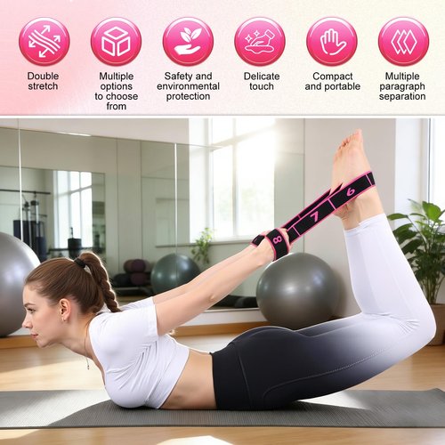 3PCS Fitness Resistance Band for Stretching and Yoga, 8-Section Numbered Elastic Resistance Band | Fitness Band with Clear Markings for Yoga, Stretching, Pilates (3psc A-Red*Black*Blue*)