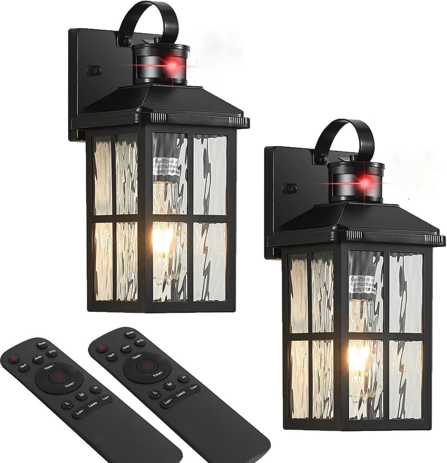 Motion Sensor Outdoor Wall Light - Dusk to Dawn Black Porch Fixture for Garage & Patio