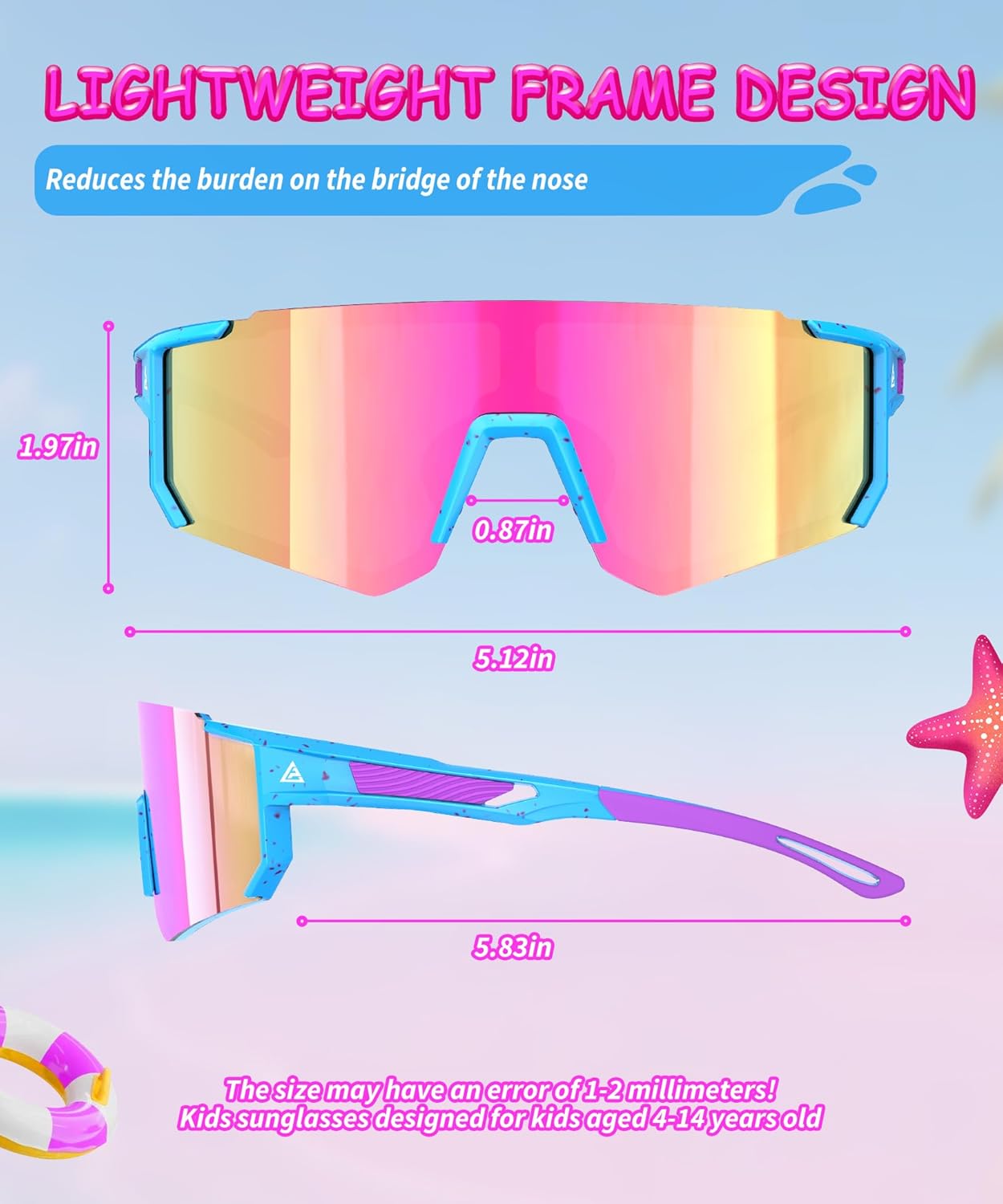 Skiennix Kids Sunglasses - UV Protection for Ages 4-14 | 3-Pack Youth Baseball & Softball Shades
