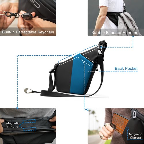 NIID-FINO F4 Sling Bag,Sling Bag for Men,Crossbody Bag for SWITCH 2,Anti-theft Bag,Chest Shoulder Backpack,Waterproof Sleek Casual Daypack for Travel Outdoor Hiking Biking (Excluding Mask Pack)