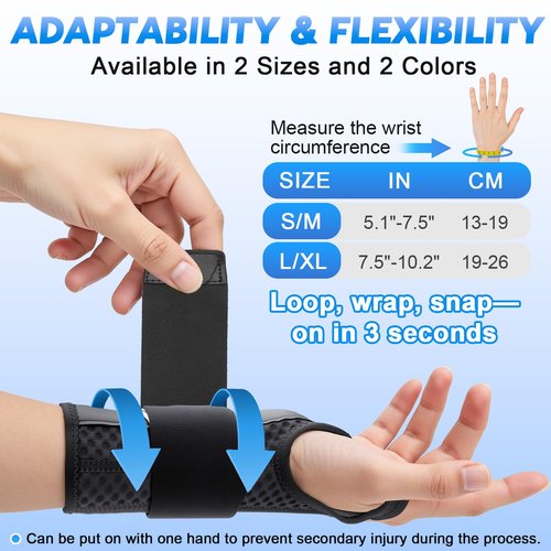 NEVVIS Wrist Brace for Carpal Tunnel Relief - Night & Day Wrist Support with Metal Splint, Stabilizing Brace for Tendonitis, Arthritis, Sprain, Right & Left Hand, Adjustable Fit for Men & Women