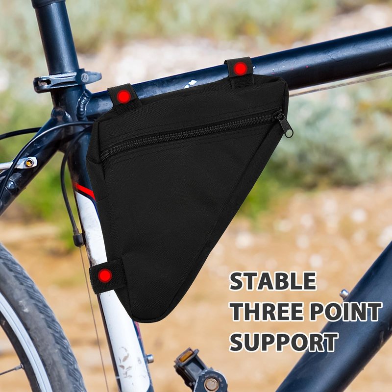 Mzario 2 Pcs Triangle Bike Bag, Bike Frame Small Storage Bag, Pouches For Adult Cycling For Road And Mountain Bikes Accessories Pack For Phone, Wallet, Keys (With Reflective Stickers* 20)
