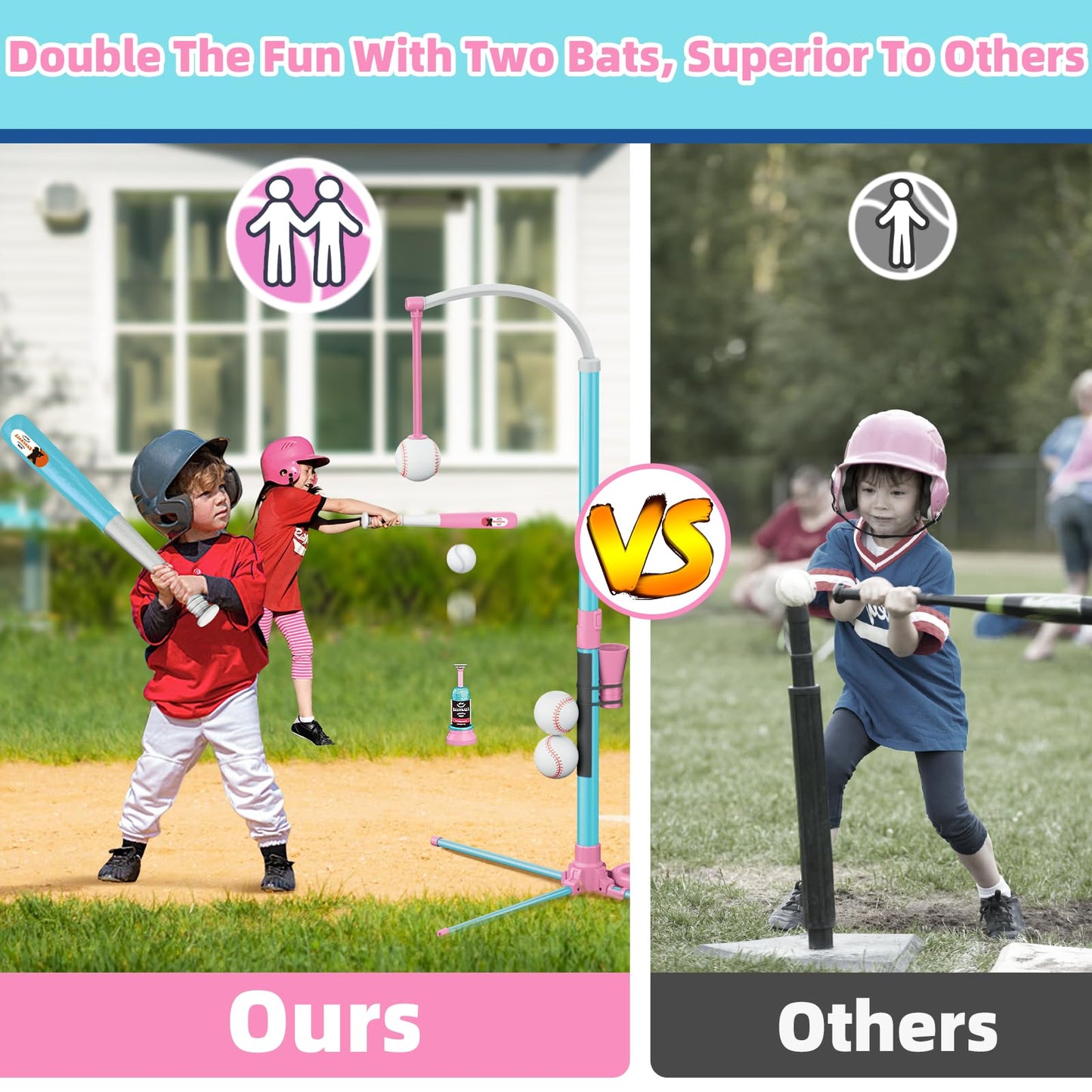 3-in-1 T Ball Set for Kids, Baseball Toys Sport Gift for Toddler Boys Girls