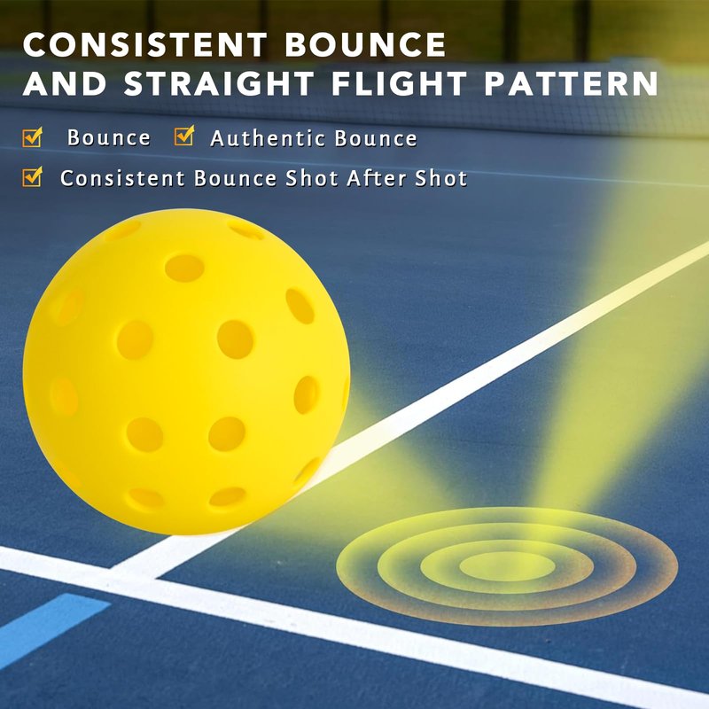 PICKLETECH Pickleball Balls 20 Pack, 40 Holes USAPA Approved Outdoor Pickleball Balls with Mesh Bag, High Bounce & True Flight, Durable Balanced Pickle Balls for Tournament Play, Yellow