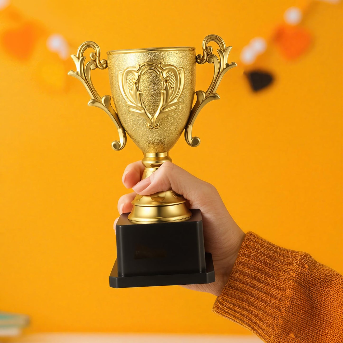 Exircy Plastic Gold Trophy Cup, Golden Trophies Trophy Cup for Sports Footabll Competition Tournaments Party