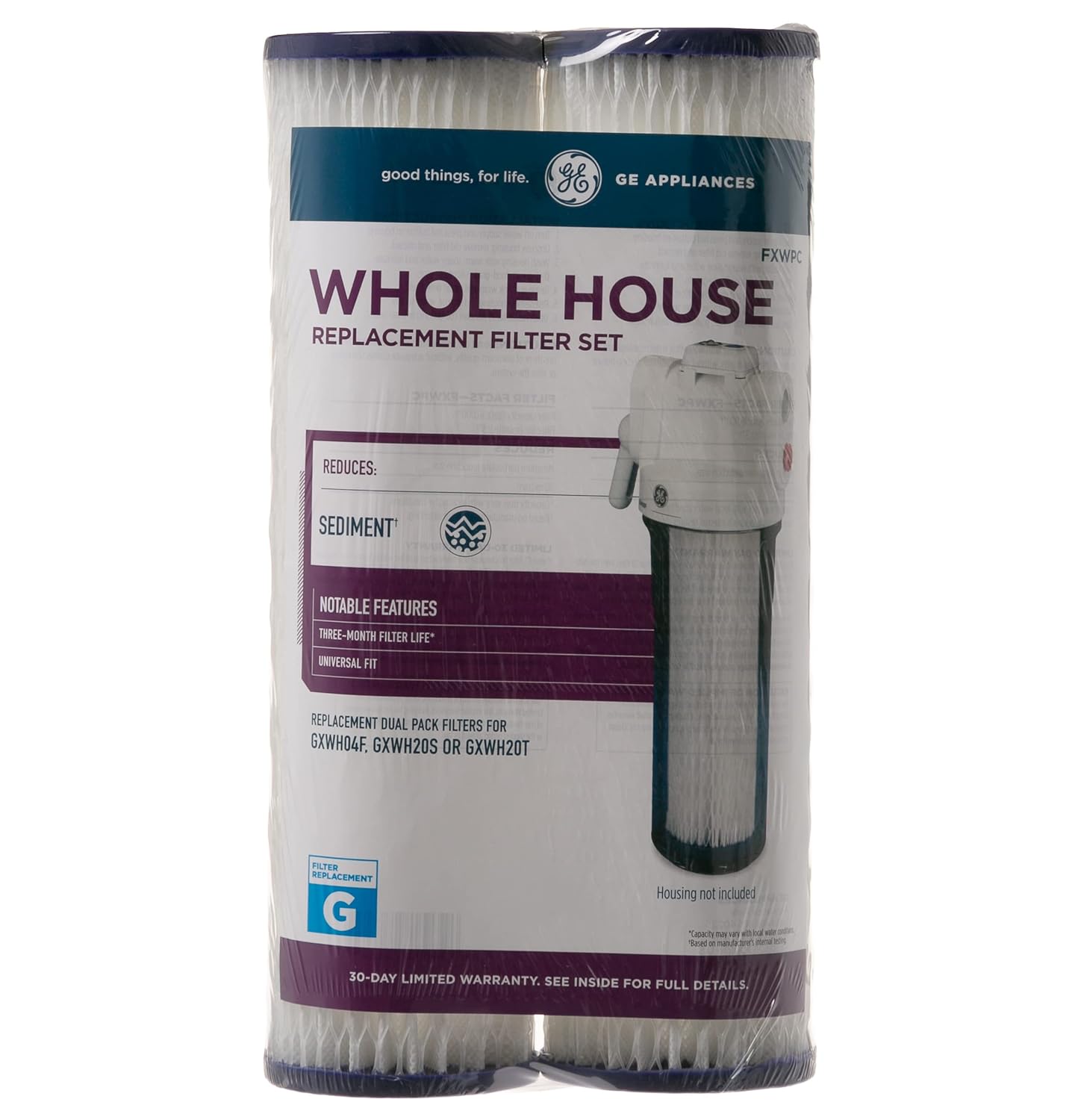 Whole House Water Filtration System - Reduces Sediment & Rust, Installation Kit Included, GXWH20T