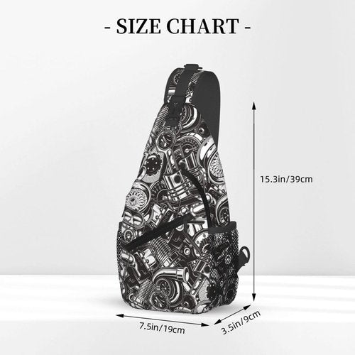Wizfuyq Automobile Car Parts Sling Backpack For Men Women Hiking Daypack Crossbody Shoulder Bag Travel Chest Pack