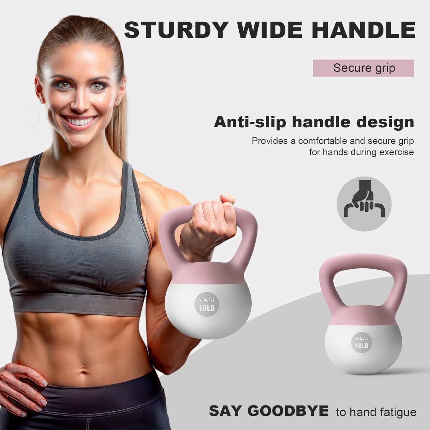 NEALFIT Kettlebell - Soft Design for Home Gym Strength Training | Available in 5LB to 25LB